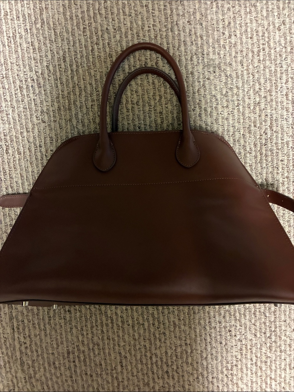 Women's Brown Leather Top-Handle Tote